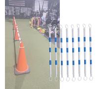 8 Barras de Conos retráctiles, barreras Viales portátiles Azules y Blancas para gimnasios y estadios, Conos Ajustables con Varillas de conexión para bloqueos temporales y Zonas de Seguridad.