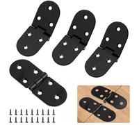 8 bisagras plegables pequeñas para mesas plegables, mini bisagras, 180 grados, pequeñas bisagras para mesas, puertas, máquinas de coser (negro minibisagras)