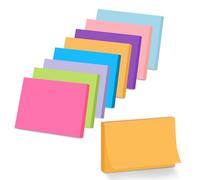8 Blocs Notas Adhesivas Grandes, 76 x 127 mm Sticky Notes, 80 Hojas por Bloc, 8 Colores Brillantes, Block de Notas Removible para Oficina, Estudio, Planificación y Hogar