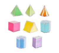 8 Bloques Geométricos de Aprendizaje, Bloques Multicolores Transparentes para Matemáticas Tempranas, Material Didáctico para Preescolares Y Niños.