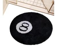 8 bolas de bola - pelpudo suave para decoración de habitación alternativa, alfombra redonda negra | alfombra redonda negra copetutuda 8 pelota para piscina, alfombra