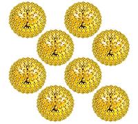 8 Bolas de Masaje Magnéticas Bola Magnética de Acupuntura Pequeña Bola de Acupresión Manual de Terapia Física Pelota de Acupuntura Manual de Yoga para Salud, 32 mm de Diámetro (Oro)