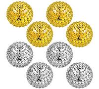 8 Bolas de Masaje Magnéticas Bola Magnética de Acupuntura Pequeña Bola de Acupresión Manual de Terapia Física Pelota de Acupuntura Manual de Yoga para Salud, 32 mm de Diámetro (Oro, Plata)