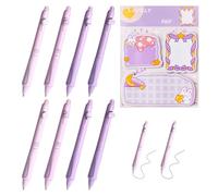 8 Bolígrafos Borrables, 1 Juego De Pegatinas Con Mensajes, Bolígrafos De Prensa Borrables, Bolígrafos De Gel Borrables Para Niños, Juego De Bolígrafos Borrables