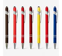 8 Bolígrafos con Stylus 2 en 1,Punta Capacitiva Universal para Pantallas Táctiles, Juego de bolígrafos retráctiles con Tinta Negra de Punta Media de 1 mm, para Mujeres y Hombres