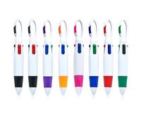 8 bolígrafos multicolores 4 en 1, bolígrafo multifunción Bic 4 en 1, llavero, bolígrafo multifunción