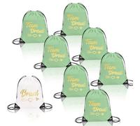 8 bolsas de deporte Team Bride Jga Bolsa Set Jga Accesorios Mujeres con Cordón Blanco Bride Mochila 7 Verde Mochila Jga Mujer 34 x 42 cm para despedida de soltero Novia Fiesta