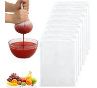 8 bolsas de leche de nueces, 20 × 30 cm (300 puntos por pulgada), paño de pasaje reutilizable, paño de queso de nailon orgánico, lavable, tejido fino, bolsas de filtro con cordón para queso, zumo de
