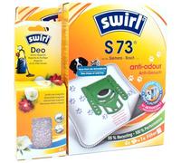 8 Bolsas para Aspiradora + Perlas Desodorante Compatible con Bosch BGL 8SIL1… 6, BGL 8X230, BGL 8X329 | Compatible con Swirl S73 - S 73 Anti Odour | 8 Bolsas, Ambientador, Accesorios, Repuestos