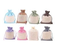 8 bolsas prácticas de lino con cordón de 10 x 14 cm, organizadores multiusos para suministros de cocina y baño, almacenamiento de juguetes de lino pequeño
