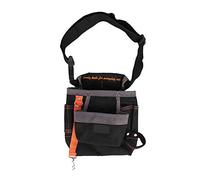 8 bolsillos Cintura Bolsa de herramientas Bolsa de electricista Bolsas con cinturón ajustable Paño de Oxford Bolsa de portaherramientas portátil resistente al desgaste(Black, Grey Edge)