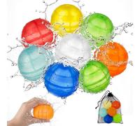 8 Bombas de agua reutilizables, llenadores rápidos de un segundo, de silicona, con cierre automático, para piscina, fiesta, playa, jardín