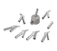 8 boquillas de punta de soldadura de acero inoxidable para aire caliente de 32 mm, kit de boquillas de velocidad para reparación de plástico de vinilo de PVC, formas surtidas de 5 a 9 mm