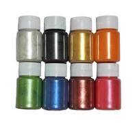 8 botellas de polvo centelleado de moscovita adicional para resina epoxi, colofonia fundida, fabricación de jabón, materiales de manualidades, sombra nacarada, polvo centelleado, suciedad no mortal