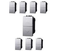 8 botones dobles para persianas, color gris | Compatible con Bticino Living, mando a hombre presente