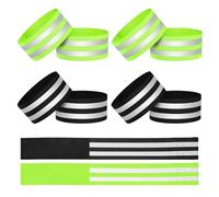 8 Brazaletes Elásticos Reflectantes, Bandas Reflectantes de Alta Visibilidad, Banda Reflectante de Seguridad, Reflectante para Correr, Andar en Bicicleta, Caminar, Brazo, Muñeca, Tobillo, Pierna