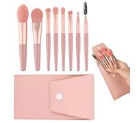 8 Brochas De Maquillaje, Equipadas Con 1 Bolsa De Almacenamiento Portátil, Juego De Brochas De Maquillaje Multifuncional, Herramientas De Maquillaje, Brocha Para Colorete, Brocha Para Cejas.