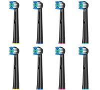 8 cabezales de repuesto compatibles con Oral B Pro 3 Plus, Vitality Pro, Genius X, Pro 1, cepillo de dientes para cepillo de dientes eléctrico Oral B, color negro Rebeool