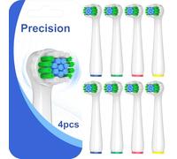 8 cabezales de repuesto de precisión compatibles con Oral B para cuidado sensible, cabezales de cepillo compatibles con Oral B Braun Pro 1000/500/Genius x cabezales de cepillo de dientes eléctricos