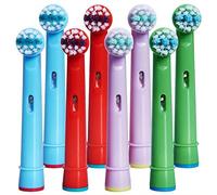 8 cabezales de repuesto para cepillo de dientes eléctrico Oral-B | Cerdas suaves para niños. Excepto Vitality Sonic, CrossAction Power, Sonic Complete, Pulsonic