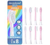 8 cabezales infantiles demirdental para Philips Sonicare Kids, desde 7 años | Desde 7 años: recambios correspondientes a HX6044, extra suaves, testados sin sustancias nocivas & sin BPA, Rosa