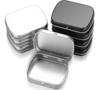 8 cajas de metal pequeñas, 70 x 70 x 23 mm, pequeñas cajas rectangulares de metal, cajas de almacenamiento, latas con tapa, caja de metal pequeña para monedas, dulces, llaves, etc., objetos pequeños