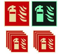 8 carteles de extintor de incendios, con pictograma, 15 x 15 cm, PVC, autoadhesivo, para exterior e interior