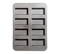 8 Cavity Rectangle Loaf Pan - Multi-Purpose Non-Stick Baking Mold for Banana Bread, Muffins, Brownies, Cupcakes, Cheesecakes, Versatile Divided Meat Tray for Oven Use, Durable and Easy to Clean Bakewa
