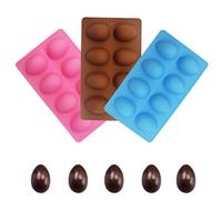 8 Cavity Silicone Egg Mold for Baking, 3 Pcs Food-Grade Easter Silicone Molds for Diy Cake Decoration, Chocolate