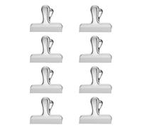 8 clips de sellado de acero inoxidable, clip de bisagra de metal, abrazaderas de papel, bolsa de alimentos, bolsa de alimentos, tablero de dibujo de documentos, clips resistentes