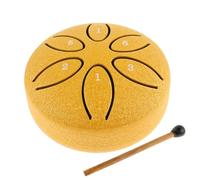 8 cm Mini tambor de lengua de acero, instrumento de percusión, tambor de mano con bolsa de 11 cm, libro de música, mazos y púas para luz musical para bebé
