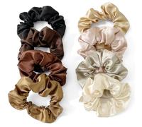 8 Coleteros de Satén,Coleteros de Tela Coloridas, Scrunchies Gasa Elástico,Scrunchies Seda para Pelo de Mujer,para Niña/Mujer, Adecuado para Deportes, Fiestas, Escuelas, Viajes, etc