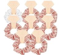 8 coleteros de satén para dama de honor, lazos de satén para el pelo, regalos de propuesta de dama de honor, coleteros verdes para regalos de propuesta de boda (rosa)