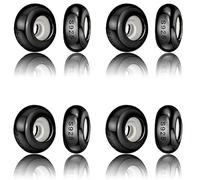 8 colgantes de cuentas espaciadoras de silicona negra de plata de ley 925 compatibles con pulseras Pandora Moments