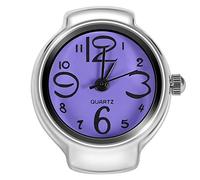 8 Colores Anillo de Reloj, Anillo de Dedo de Moda para Mujeres Y Hombres, Anillo de Dedo Redondo Analógico de Cuarzo, Anillo De Amor, Reloj de Dedo para Hombres Y Mujeres(Púrpura)
