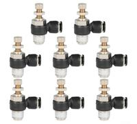 8 conectores de manguera neumática industrial para una regulación eficaz del flujo de aire (tubo de 6 mm x rosca G1/4)