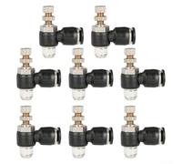 8 conectores de manguera neumática industrial para una regulación eficaz del flujo de aire (tubo de 6 mm x rosca G1/8)