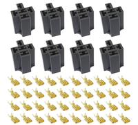 8 Conjunto de soportes del enchufe del relé automático w/terminales de 6.3mm para relés de 4 pines de 5 pines 10A 12V / 24V para reemplazo del conector de base del enchufe del relé del coche
