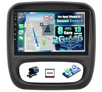 8 Core 2G+64G CAMECHO Android 13 autoradio para Opel Vivaro B 2014-2018 / Renault Traffic 3 2014-2021 con Navi Carplay Android Auto,Pantalla de 9'' con DSP RDS Bluetooth5.0+cámara de visión Trasera