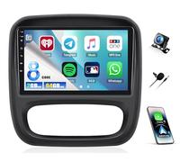 8 Core 2G+64G CAMECHO Android 13 para Opel Vivaro B 2014-2018 / Renault Traffic 3 2014-2021 con Navi Carplay Android Auto, 9 Pulgadas Pantalla Doble DIN Radio con Bluetooth5.0 FM/RDS 32EQ SWC
