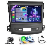 8 Core 4+64GB Android 15 Autoradio pour Mitsubishi Outlander 2/Citroen C-Crosser/Peugeot 4007 Carplay Android Auto Sans Fil Hikity Poste Radio Voiture Écran Tactile 9 Pouces Bluetooth Stéréo