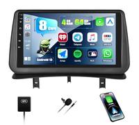 8 Core 4G+64G CAMECHO Android 13 para Renault Clio 3 2006-2012 con Navi Carplay Android Auto, 9 Pulgadas Pantalla Doble DIN autoradio con Bluetooth5.0 FM/RDS 32EQ DSP SWC