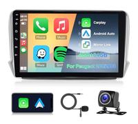 8 Core 4G+64G Hodozzy Radio para Peugeot 208/2008 2012-2018 con Inalámbrico Carplay Android Auto, Android Radio Coche 2 DIN con 10,1 Pulgadas IPS Pantalla Táctil GPS Bluetooth DSP WiFi FM RDS Cámara