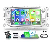 8 Core 4G+64G Inalámbrico Carplay Android Radio Coche para Ford Focus II mk2 Mondeo S-Max C-Max Galaxy Kuga 7 Pulgadas Radio Coche Android Auto GPS WiFi Mirror Link Bluetooth FM/RDS/DSP Cámara Trasera