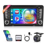 8 Core 4G+64G Wireless Carplay Android 13 Radio de Coche para Audi A3 8P A3 8P1 S3 RS3 8P RS3 Sportback 7 Pulgadas Radio con Android Auto Navi GPS WiFi Mirror Link Bluetooth FM/RDS Cámara Trasera