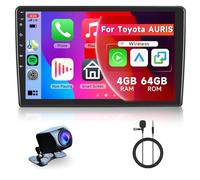 8 Core 4G+64GB Hodozzy Radio para Toyota Auris 2006-2011 Carplay Android Auto Inalámbrico, Android Radio 2 DIN Coch 10,1 Pulgadas IPS Pantalla Táctil GPSe Bluetooth DSP WiFi FM RDS Cámara