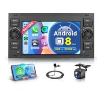8 Core 6G+128G Android Radio Coche para Ford Focus C-MAX S-MAX Kuga Fiesta Transit Fusion Mondeo Galaxy Connect Inalámbrico Carplay Android Auto 7 Pulgadas Radio GPS WiFi Bluetooth FM/RDS/DSP EQ/SWC