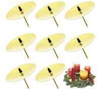 8 coronas de Adviento para candelabros, diámetro de 6 cm, soporte para velas de Adviento, candelabro de metal con mandril, para decoración de corona de Adviento, decoración de Navidad