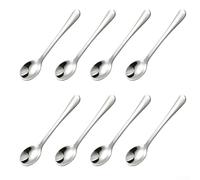 8 cucharas compactas de acero inoxidable para recoger sal, azúcar, pimienta y más en tu cocina (plata)