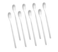 8 cucharas de café de acero inoxidable 304 con mango largo de 6.2 pulgadas para café, cócteles, té helado, batidos, batidos, helados, perfectas para cafetería, cocina en casa, oficina, bares y